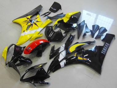 Best 2006-2007 Yamaha YZF R6 Motorcycle Fairings - Yellow White Red Glossy Black