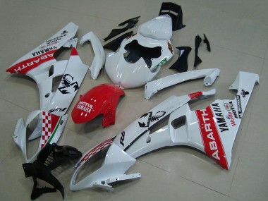 Best 2006-2007 Yamaha YZF R6 Motorcycle Fairings - White Red Motul Michelin Abarth