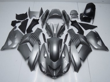 Best 2006-2011 Kawasaki ZX14R ZZR1400 Motorcycle Fairings - Glossy Grey