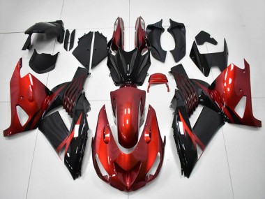 Best 2006-2011 Kawasaki ZX14R ZZR1400 Motorcycle Fairings - Red Black
