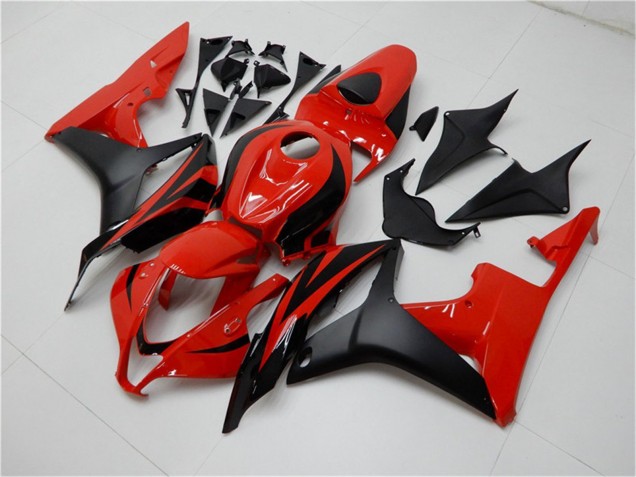 2007-2008 Honda CBR600RR Bike Fairings - Red Matte Black