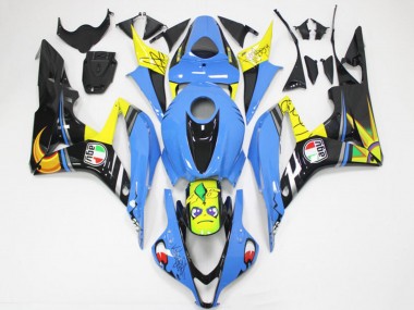 Best 2007-2008 Honda CBR600RR Motorcycle Fairings - Light Blue Yellow Glossy Black Shark