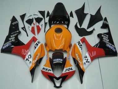 Best 2007-2008 Honda CBR600RR Bike Fairings - Orange White Red Glossy Black Repsol