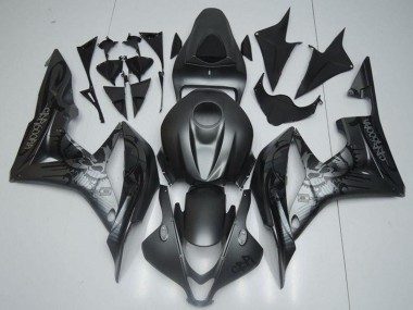 Best 2007-2008 Honda CBR600RR Motorcycle Fairings - Matte Black Graffiti