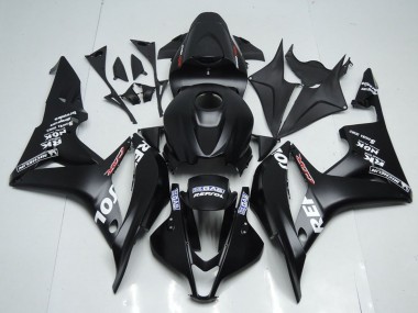 Best 2007-2008 Honda CBR600RR Motorcycle Fairing Kits - Matte Black White Repsol
