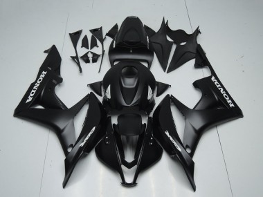 Best 2007-2008 Honda CBR600RR Motorcycle Fairings - Matte Black White Decals