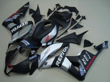 Best 2007-2008 Honda CBR600RR Motorcycle Fairings - Matte Black Silver Repsol