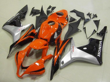 Best 2007-2008 Honda CBR600RR Motorcycle Fairing - Silver Orange Glossy Black