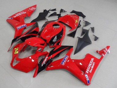 Best 2007-2008 Honda CBR600RR Motorcycle Fairings - Red Glossy Black Racing Unlimited Parts 74