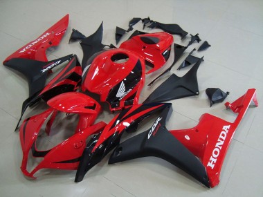 Best 2007-2008 Honda CBR600RR Motorcycle Fairings - Red Matte Black OEM Style