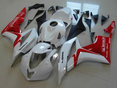 Best 2007-2008 Honda CBR600RR Motorcycle Fairings - White Red Racing Style