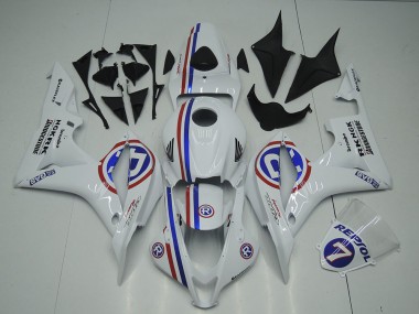 Best 2007-2008 Honda CBR600RR Motorcycle Fairings - White Red Blue R
