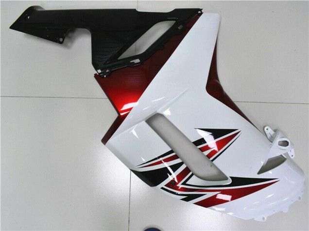 2007-2008 Kawasaki ZX6R Motorcycle Fairings - White Black Red