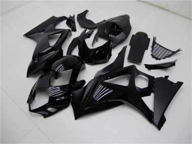 Best 2007-2008 Suzuki GSXR 1000 Motorcycle Fairings - Glossy Black Matte Black No Decal