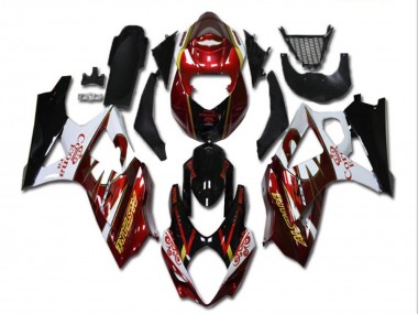 Best 2007-2008 Suzuki GSXR 1000 Motorcycle Fairings - Red White Black Corona