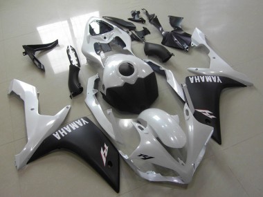 Best 2007-2008 Yamaha YZF R1 Motorcycle Fairings - White Matte Black