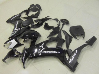 Best 2008-2010 Kawasaki ZX10R Motorcycle Fairings - Glossy Black Silkolene Star