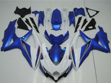 Best 2008-2010 Suzuki GSXR 600/750 Motorcycle Fairings - White Blue