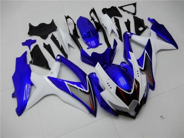 Best 2008-2010 Suzuki GSXR 600/750 Motorcycle Fairings - White Blue Black Red Line