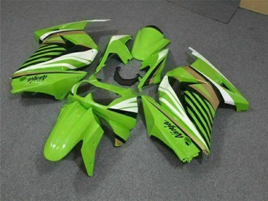 Best 2008-2012 Kawasaki EX250 Motorcycle Fairing - Green White Black