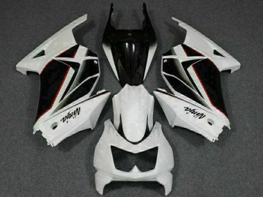 Best 2008-2012 Kawasaki EX250 Motorcycle Fairings - White Black Ninja