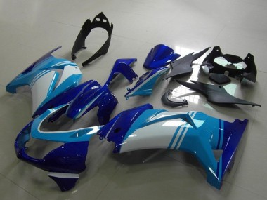Best 2008-2012 Kawasaki ZX250R Motorcycle Fairings - Light Blue White Dark Blue