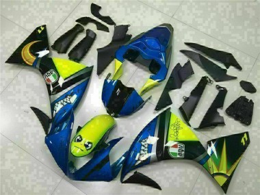 Best 2009-2011 Yamaha YZF R1 Motorcycle Fairings - Blue Yellow Shark