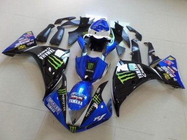 Best 2009-2011 Yamaha YZF R1 Motorcycle Fairings - White Blue Black Green Monster Yamalube Graves