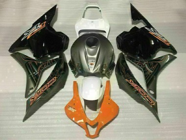 Best 2009-2012 Honda CBR600RR Motorcycle Fairings - White Orange Glossy Black