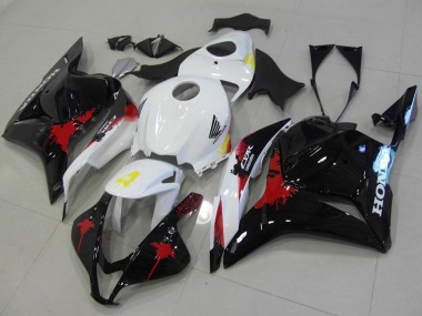 Best 2009-2012 Honda CBR600RR Motorcycle Fairings Kit - White Red Glossy Black