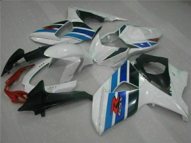 Best 2009-2016 Suzuki GSXR 1000 Full Motorcycle Fairings - White Blue Black