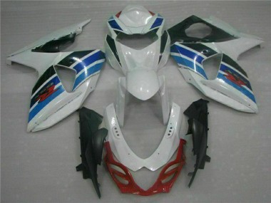 Best 2009-2016 Suzuki GSXR 1000 Full Motorcycle Fairings - White Blue Black