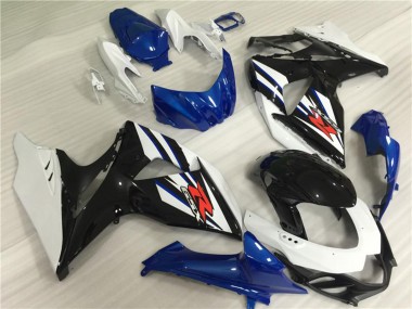 Best 2009-2016 Suzuki GSXR 1000 Full Motorcycle Fairing Kits - White Blue Black