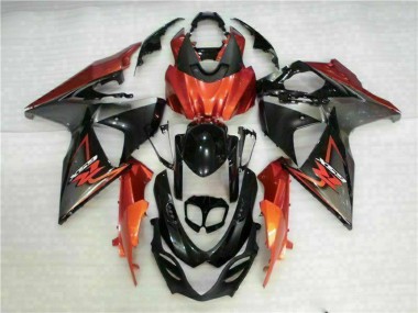 Best 2009-2016 Suzuki GSXR 1000 Motorcycle Fairings - Orange Glossy Black