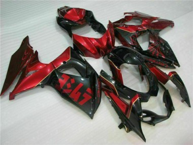 Best 2009-2016 Suzuki GSXR 1000 Motorcycle Fairings - Red Glossy Black