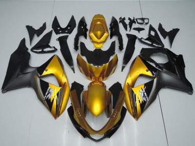 Best 2009-2016 Suzuki GSXR 1000 Motorcycle Fairings - Gold Matte Black