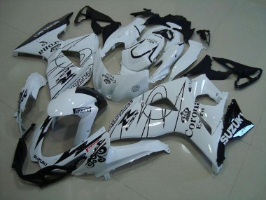 Best 2009-2016 Suzuki GSXR 1000 Motorcycle Fairings - White Black Corona