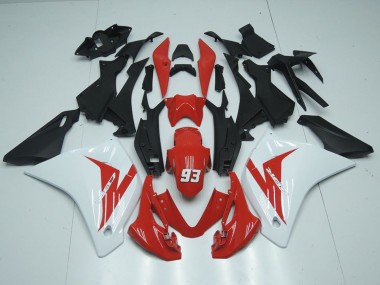 Best 2011-2016 Honda CBR125R Motorcycle Fairings - White Red Matte Black 93