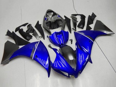 Best 2012-2014 Yamaha YZF R1 Motorcycle Fairings - Blue White Glossy Black