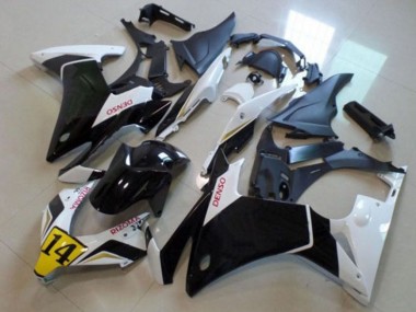 Best 2013-2015 Honda CBR500R Motorcycle Fairings - White Yellow Glossy Black DENSO