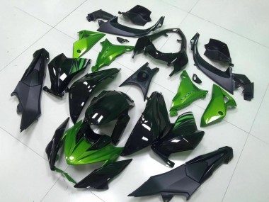 Best 2013-2018 Kawasaki Z800 Motorcycle Fairing - Green Glossy Black