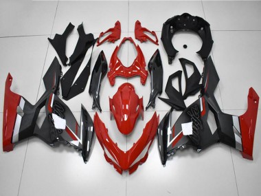 Best 2018-2024 Kawasaki EX400 Motorcycle Fairings - Red Grey Black