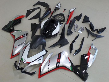 Best 2012-2018 Aprilia RS4 50 125 Motorcycle Fairing - Silver Red Glossy Black