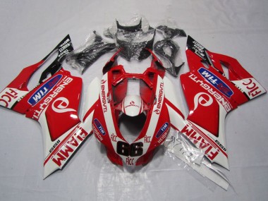 Best 2011-2014 Ducati 1199 Motorcycle Fairings - White Red Fiamm Ficc