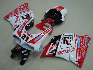 Best 1993-2005 Ducati 748 916 996 996S Motorcycle Fairings - White Red Glossy Black Valsir Xerox 21