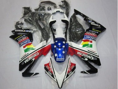 Best 2013-2015 Honda CBR500R Motorcycle Fairings - White Red Blue Glossy Black Star Carrera Lee DENSO EuroBet