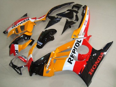 Best 1995-1996 Honda CBR600 F3 Motorcycle Fairings - Orange White Glossy Black Repsol
