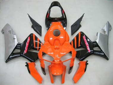 Best 2005-2006 Honda CBR600RR Motorcycle Fairing - Orange Black Silver