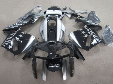 Best 2005-2006 Honda CBR600RR Motorcycle Fairings - Glossy Black Silver SevenStars
