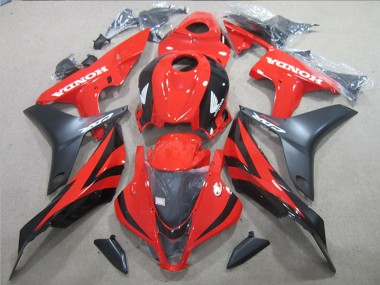Best 2007-2008 Honda CBR600RR Motorcycle Fairings - Red Glossy Black Matte Black